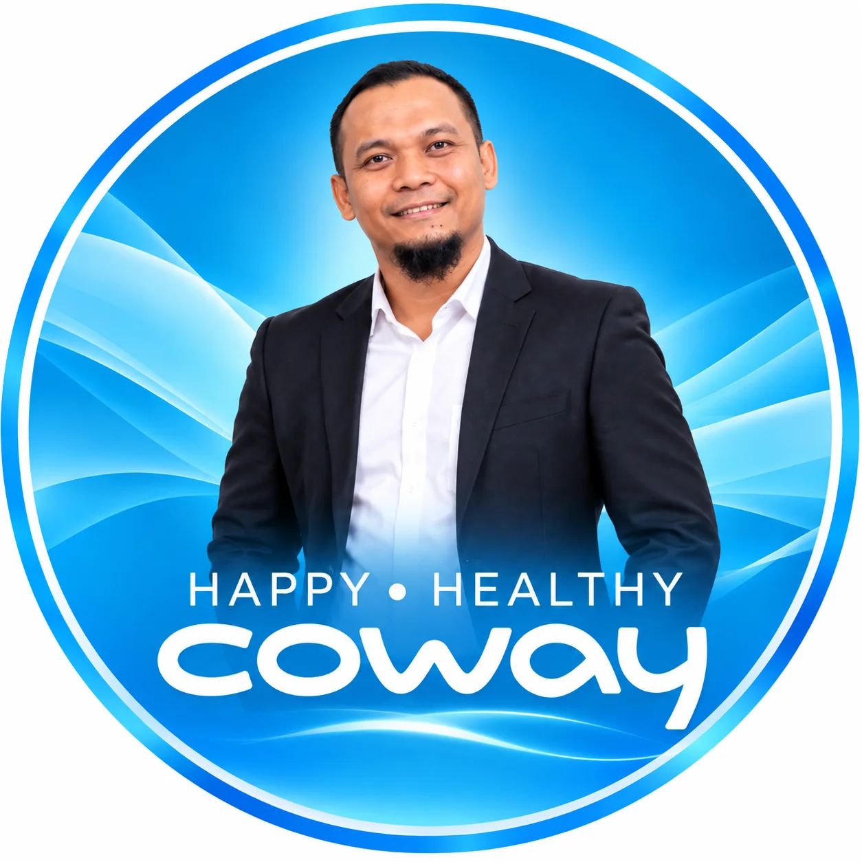 Identitas visual Helmi Impac Team dengan foto profil dan branding Happy Healthy Coway